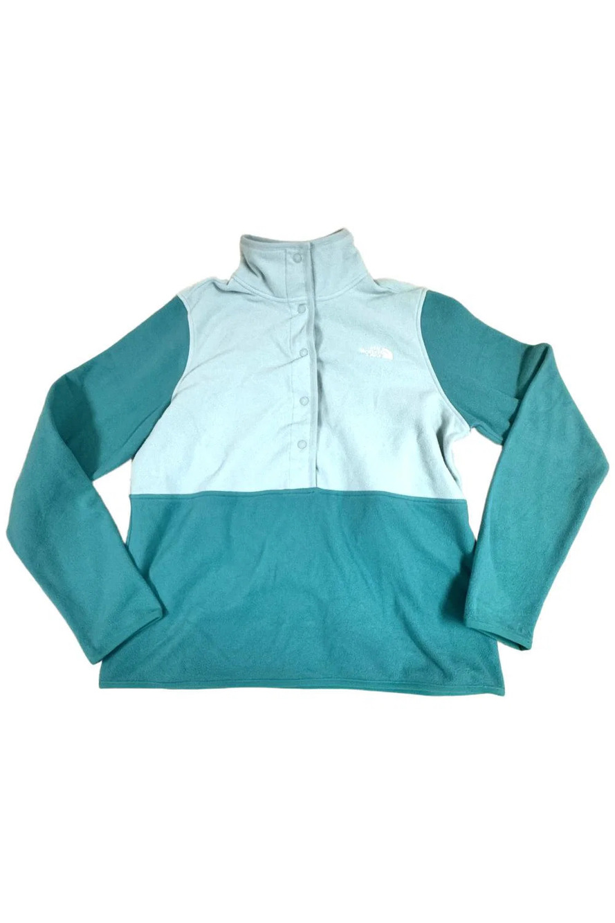 The North Face Women's Glacier 1/2 Snap Pullover Sweater Teal Multi - Regular